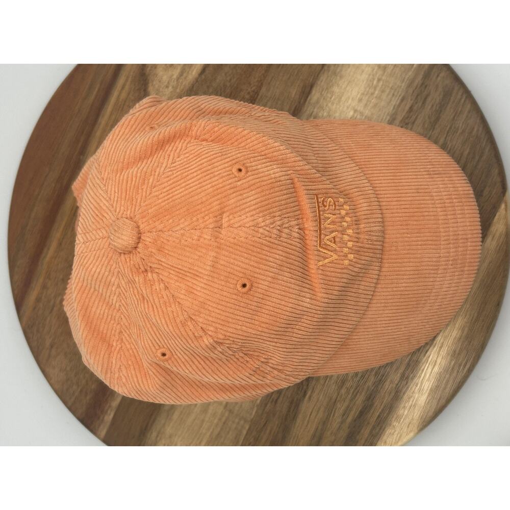 Vans Hat Cap Strap Back Corduroy Peach Orange Embroidered Dad Style Mens Casual - Picture 8 of 11